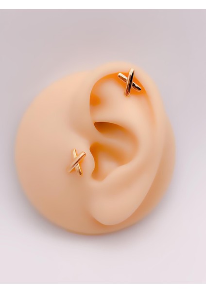 Cerrrahi Çelik Piercing ( Pirsing ) x Figürlü Tragus Helix Piercing (1ADET)