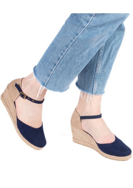Gerçek Elişi Hasır Dolgu Topuk Keten Hasır Kadın Espadril Handmade