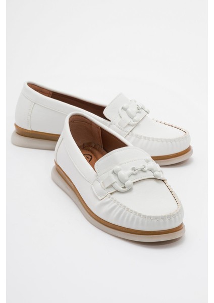 Kadın Günlük Ayakkabı Beyaz Cilt