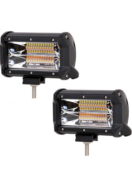 Off-Roadotovo Sis Lambası: 72W 24 LED Çift Renk Sarı-Beyaz Dayanıklı 2'li Set