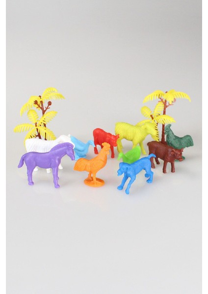 Elite Toy Play 48 Parça Renkli Mini Çiftlik Hayvanları Figür Seti 4-6 cm SKU676 1 Adet
