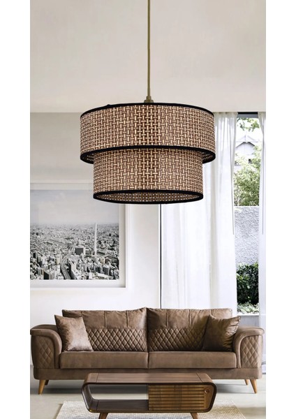 Rattan 2 Katlı Pasta Sarkıt Avize Çocuk Odası Yatak Odası Salon Mutfak Hol