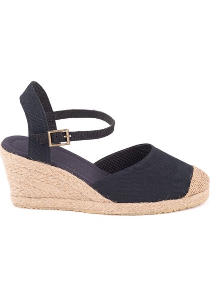 Topuğu Açık Burnu Hasırlı Bilekten Bantlı Dolgu Topuk Keten Hasır Kadın Espadril modelleri