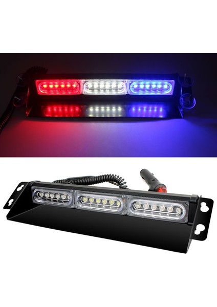 18 Ledli 13 Fonksiyonlu Çakar Lamba Kırmızı-Mavi-Beyaz