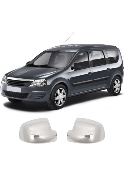 Dacia Logan Mcv Uyumlu 2013 ve Üzeri Krom Ayna Kapağı 2 Parça Paslanmaz Çelik