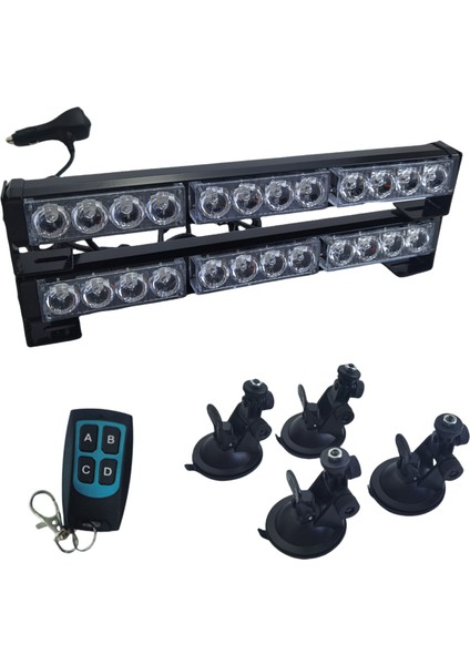 Güvenlik Uyarı Çakar Lambası Seti: 21 Flaş Modu, 2'li Kırmızı & Mavi