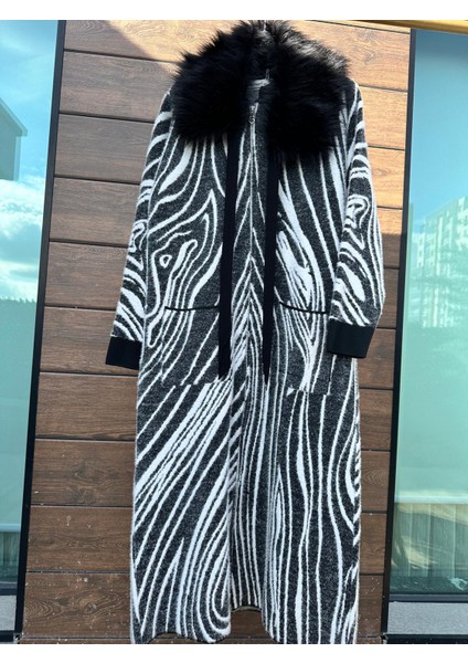 Zebra Desen Uzun Kap
