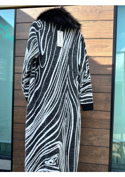 Zebra Desen Uzun Kap