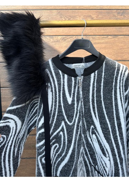 Zebra Desen Uzun Kap