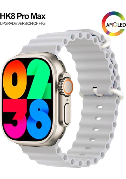 Hk8 Pro Max Süper Akıllı Saat Serisi 8 Amoled Ekran Chatgpt Destek 2024 Seri Yedek Kordon Hediye