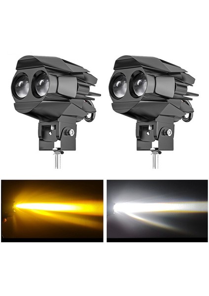 Offroad Sis Lambası 7.8 x 10 x 7 cm Sarı-Beyaz 12-60V Set