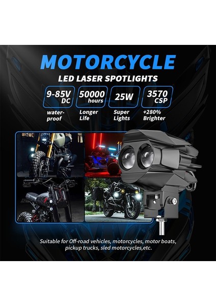 Offroad Sis Lambası 7.8 x 10 x 7 cm Sarı-Beyaz 12-60V Set modelleri