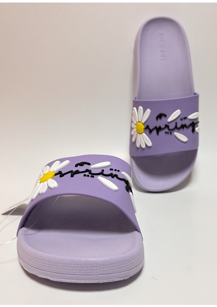 Spring Papatya Detaylı Kaydırmaz Anatomik Eva Taban Kadın Ev Sokak ve Islak Zemin Terliği modelleri