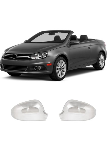Volkswagen Eos Uyumlu 2006-2011 Krom Ayna Kapağı 2 Parça Paslanmaz Çelik