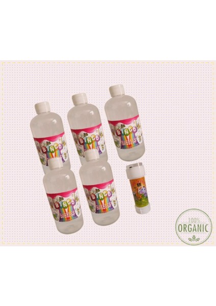 Elite 5 Adet Köpük Baloncuk Likiti Yedek Baloncuk Solüsyon 500 ml Tabanca Köpük + 1 Adet Mini Köpük Oyunu 1 Adet