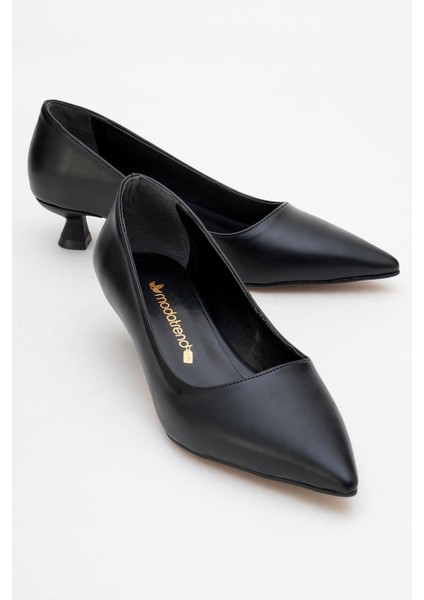 Kadın Topuklu Ayakkabı Siyah Cilt