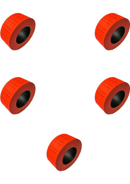Motex Tanex Makine Etiketi Kraft Fiyatlandırma Numaralandırma BANT-12X21 mm -800'LÜ -Kırmızı -5 Adet