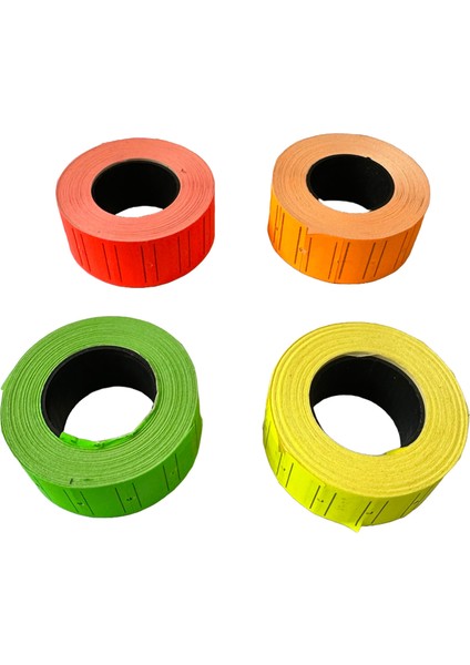 Motex Tanex Makine Etiketi Kraft Fiyatlandırma Numaralandırma BANT-12X21 mm -800'LÜ -Kırmızı -5 Adet