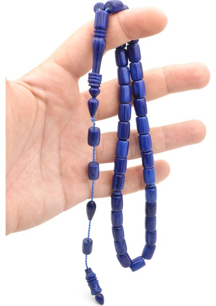 Ahmet Emin Yapımı Imamesli Halkalı Lacivert Sıkma Kehribar Tesbih indirimleri