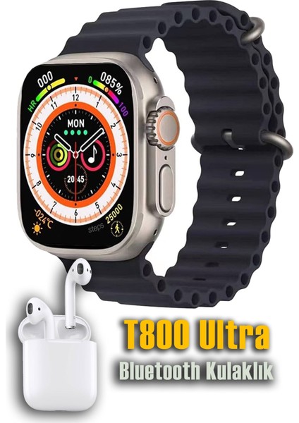 Watch 8 Ultra Akıllı Saat IPS Ekranlı / 2 Çift Kordon / Bluetooth Kulaklık Hediye