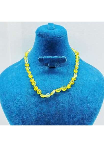 Şeffaf Orijinal Sertifikalı Bebek Damla Kehribar Kolye