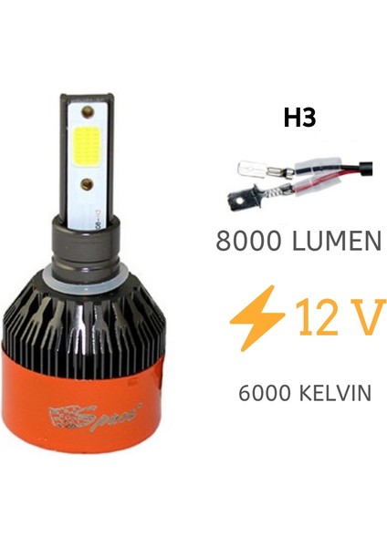 LED Far Ampulü Beyaz 48W 12V Toplam 8000 Lümen H3 fırsatları
