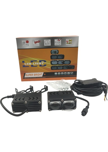 Güçlü Çift Renkli Offroad Sis Lambası - Beyaz ve Sarı Işık - IP67