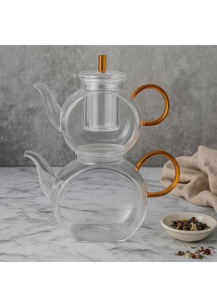 Süzgeçli Borosilikat Cam Çaydanlık - 500 ml & 1000 ml
