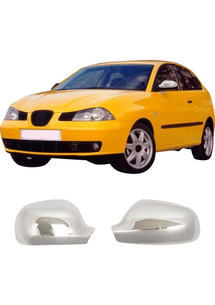 Seat Ibiza 2 Facelift Uyumlu 1999-2002 Krom Ayna Kapağı 2 Parça Paslanmaz Çelik