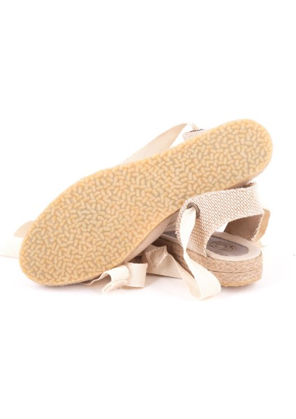 Gerçek Elişi Ipli Düz Topuk Keten Espadril Handmade