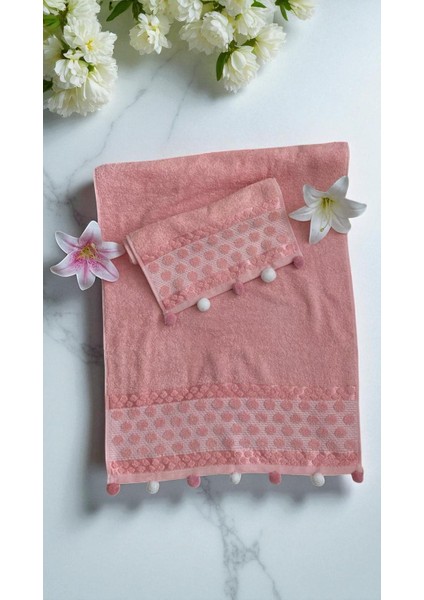 Analı Kızlı Pomponlu 2 Li Havlu Set fiyatları