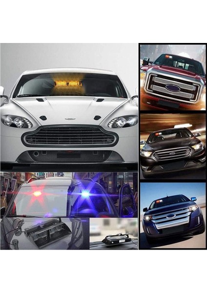 Güçlü 16W Flaş LED Çakar Işık - Kırmızı Mavi 8 Fonksiyon