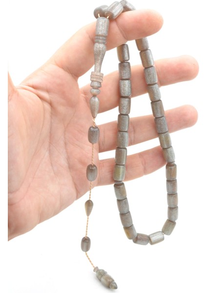 Ahmet Emin Yapımı Imamesi Halkalı Simli Gri Sıkma Kehribar Tesbih indirimleri