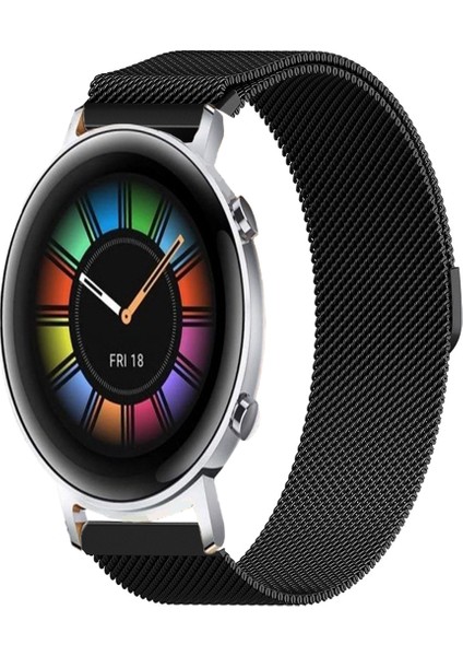 Huawei Watch Gt2 42MM Uyumlu Kordon Hasır Metal Örgü Mıknatıslı Milano Kayış