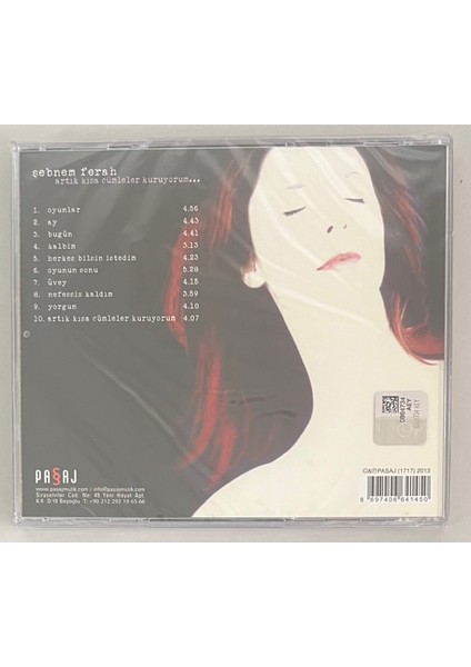 Şebnem Ferah Artık Kısa Cümleler Kuruyorum CD (Jelatininde Sıfır Orjnal Dönem Baskı Cd)