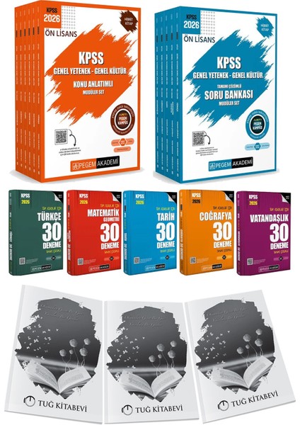 2026 Kpss Ön Lisans Konu Anlatımlı Modüler Set Genel Yetenek Genel Kültür (6 Kitap) - Soru Bankası Modüler Set (5 Kitap) - Türkçe Matematik Tarih Coğrafya Vatandaşlık 30 Deneme + Hediye