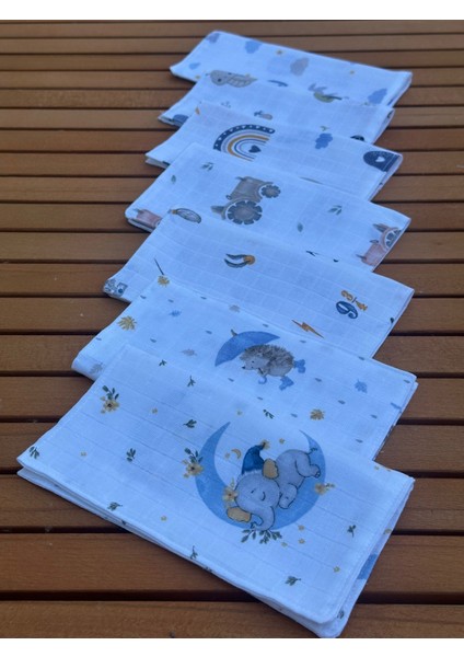 Ftbabycollection Müslin Ağız Mendili , Ağız Bezi %100 Pamuk Çift Katlı 7'li Paket 22X20 cm fiyatları