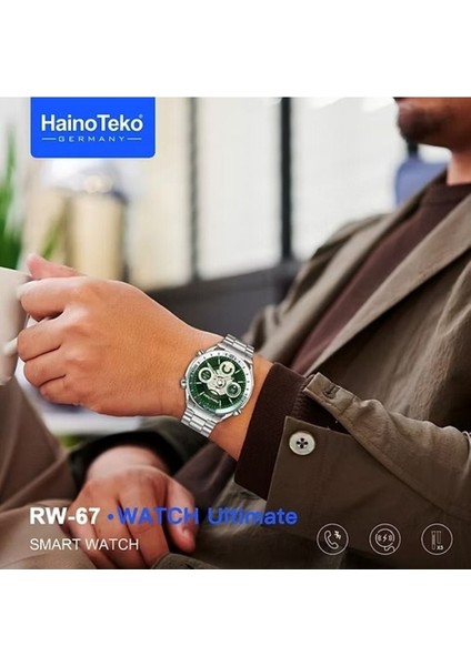 RW67 Watch Ultimate Akıllı Saat Harita Okuma Özellikli 3 kordonlu (Metal-Deri-Silikon) fiyatları