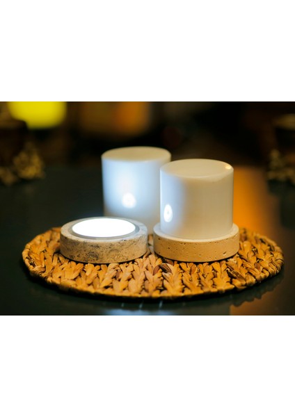 Candela 13CM Mermer ve Traverten Masa Lambası, Mermer Abajur, Lüks Gece Lambası (Led Lamba Dahil)