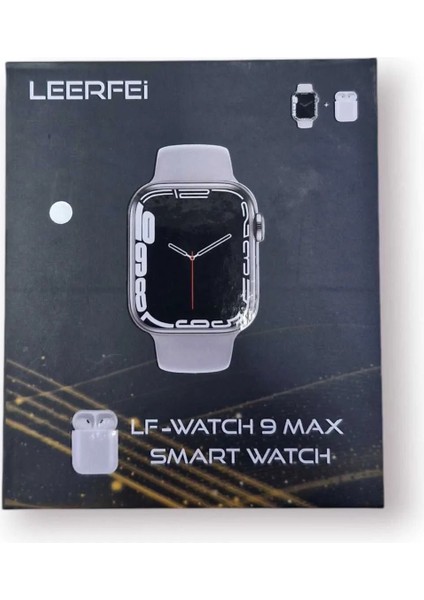 Ultra 9 Max Akıllı Saat + Bluetooth Kulaklık Hediyeli Set (42MM - 2 Silikon Kordon Hediye)