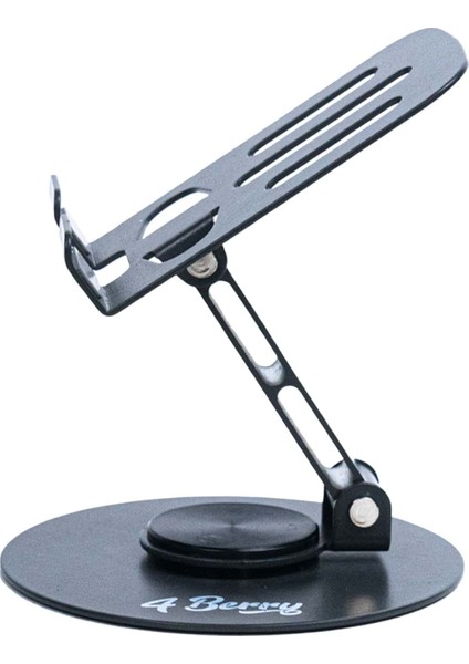 K13 Gri Telefon Standı – Metal, 360° Döner, Ayarlanabilir Yükseklik