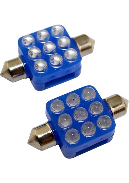 Sofit Dekoratif LED Ampul Plaka ve Dekoratif Amaçlı (2x9 H.p) Mavi Renk 12V