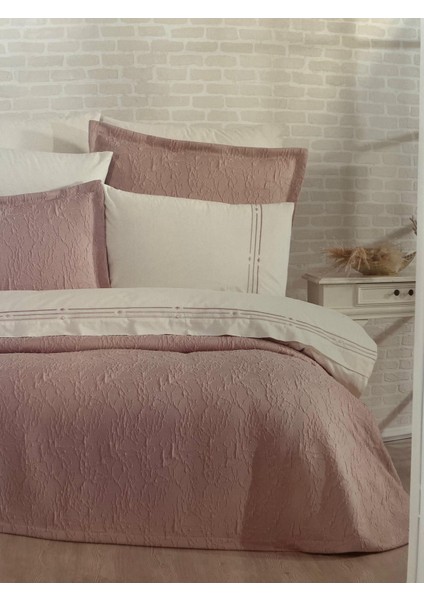 Modern Yatak Örtüsü Seti 9 Parça Pudra fiyatları