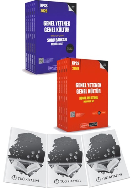 2026 Kpss Genel Yetenek Genel Kültür Lisans Konu Anlatımlı Modüler Set - (6 Kitap) - 2026 Kpss Genel Yetenek Genel Kültür Tamamı Çözümlü Soru Bankası Seti - (5 Kitap) + Hediye
