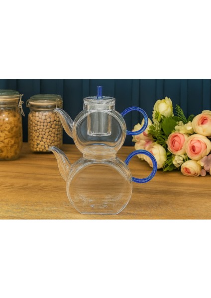 Süzgeçli Borosilikat Cam Çaydanlık - 500 ml & 1000 ml