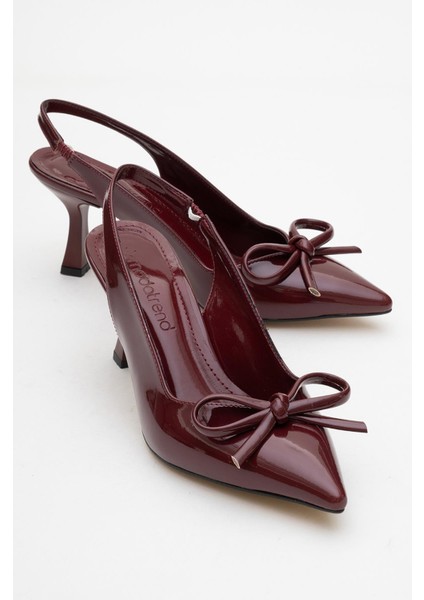 Kadın Topuklu Ayakkabı Bordo Rugan