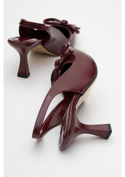 Kadın Topuklu Ayakkabı Bordo Rugan fırsatları