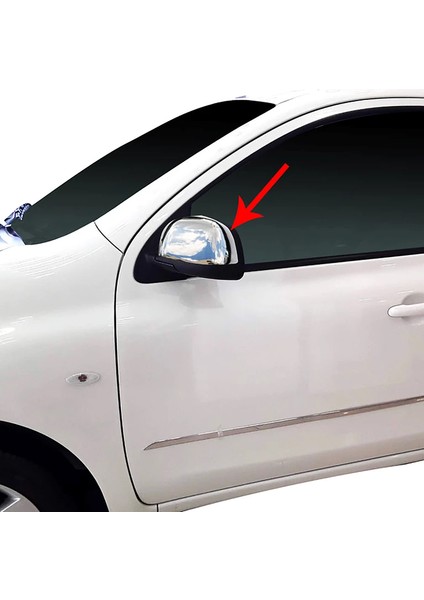 Nissan Micra Uyumlu 2010-2017 Krom Ayna Kapağı 2 Parça Paslanmaz Çelik