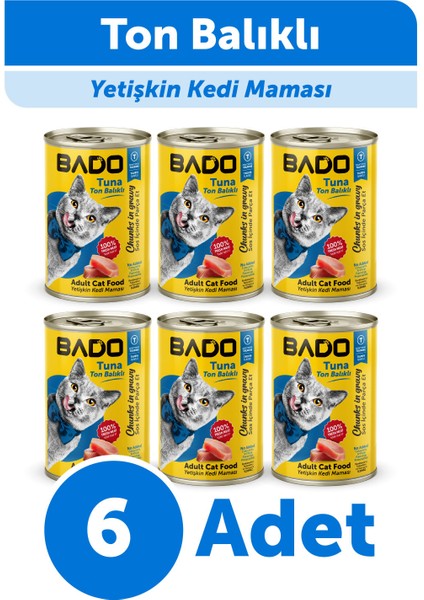 Yetişkin Yaş Kedi Maması Ton Balıklı 400GR 6lı