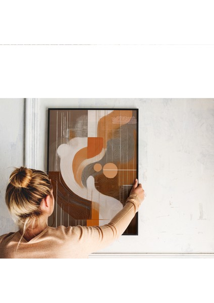 Metal Çerçeveli Gerçek Camlı Tablo - Dijital Baskı - Soyut " Kum Fırtınası" modelleri